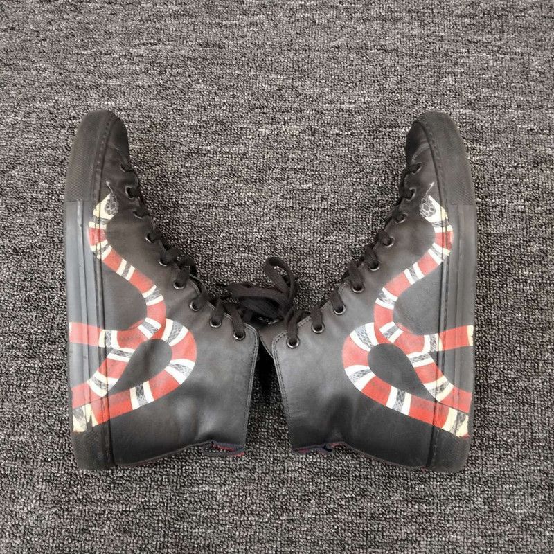 Gucci Gucci Black Leather High-Top Casual Sneakers Size US 8 / EU 41 - 2 Thumbnail