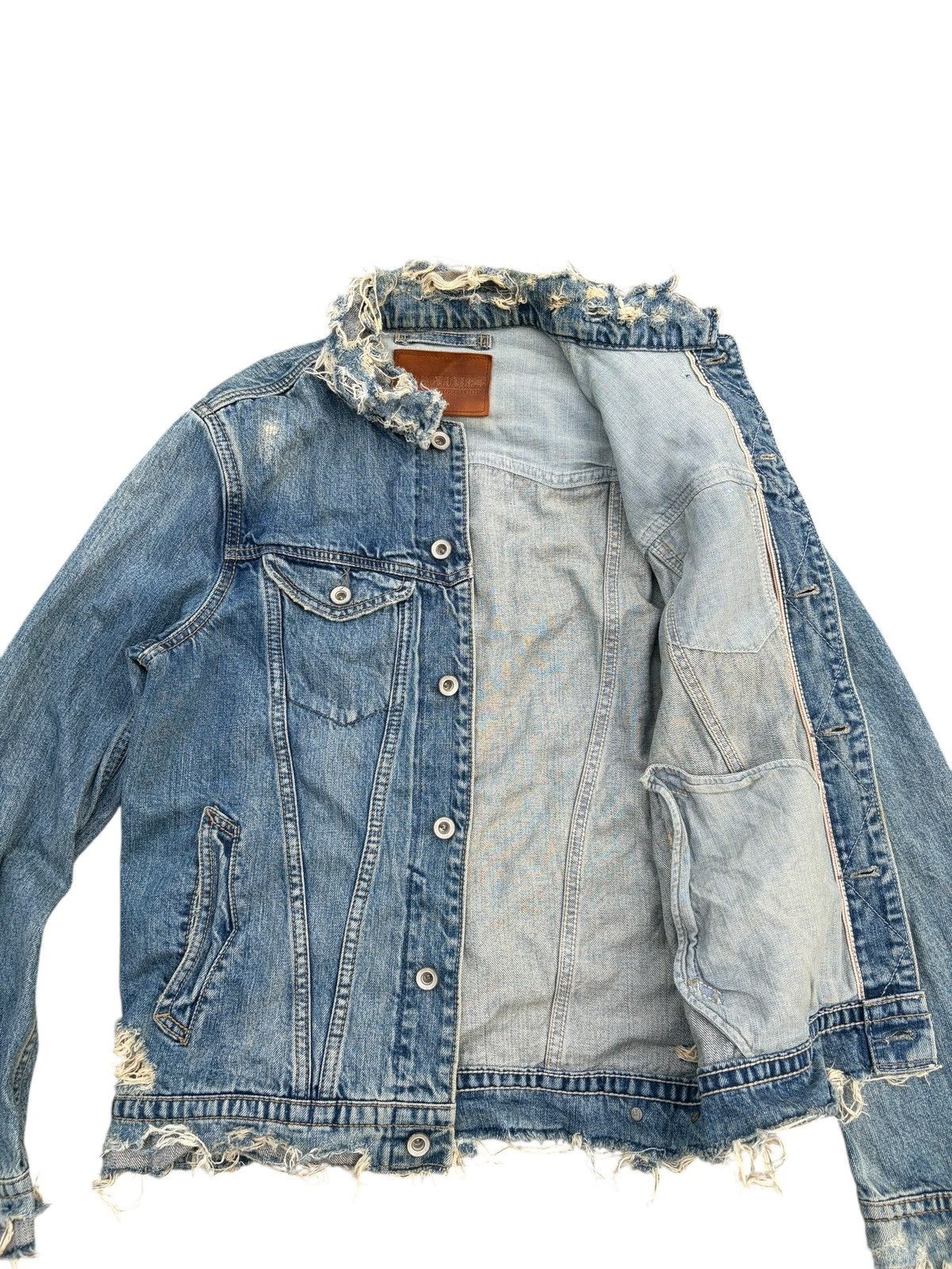GOA RARE💥GOA NIMES SELVEDGE RUSTY PUNK DOSTRESSED DENIM JACKET Size US M / EU 48-50 / 2 - 7 Thumbnail