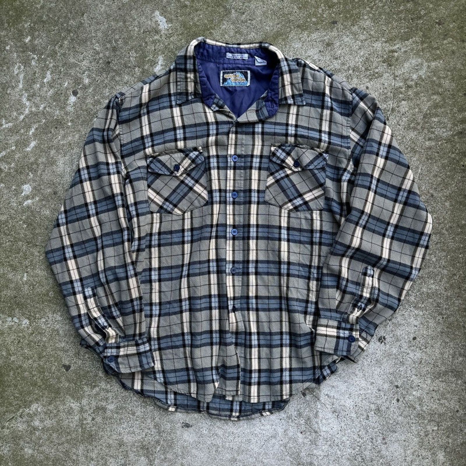 Vintage Thrashed Faded Distressed Plaid Flannel Shirt ERD Grunge Size US XL / EU 56 / 4 - 7 Thumbnail