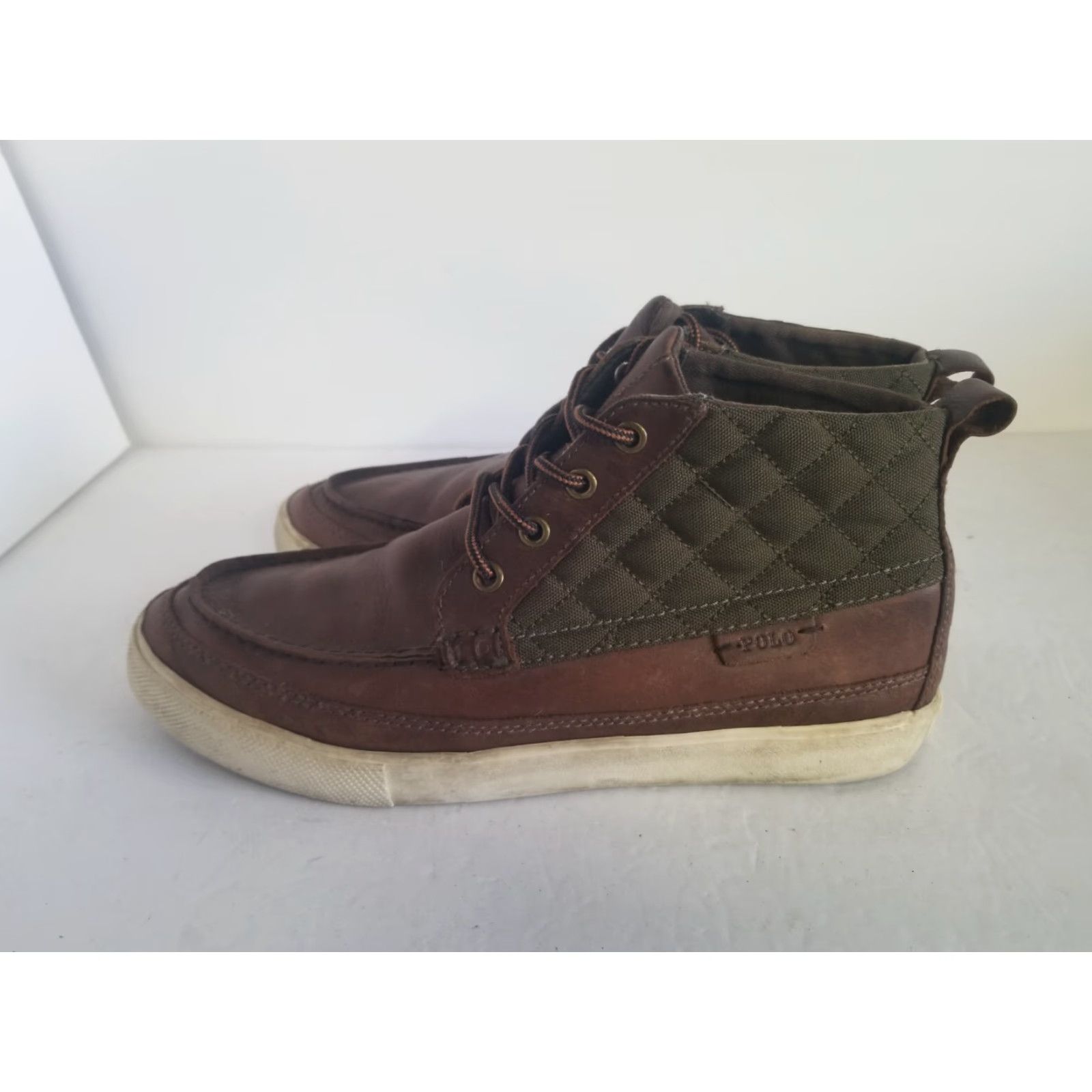 Polo Ralph Lauren Polo Ralph Lauren Tomas Leather Deck Shoes Chukkas Brown Mens 8.5 D Boat Shoe Casual Leather Lining Insole Outsole Vintage No Size US M / EU 48-50 / 2 - 5 Thumbnail