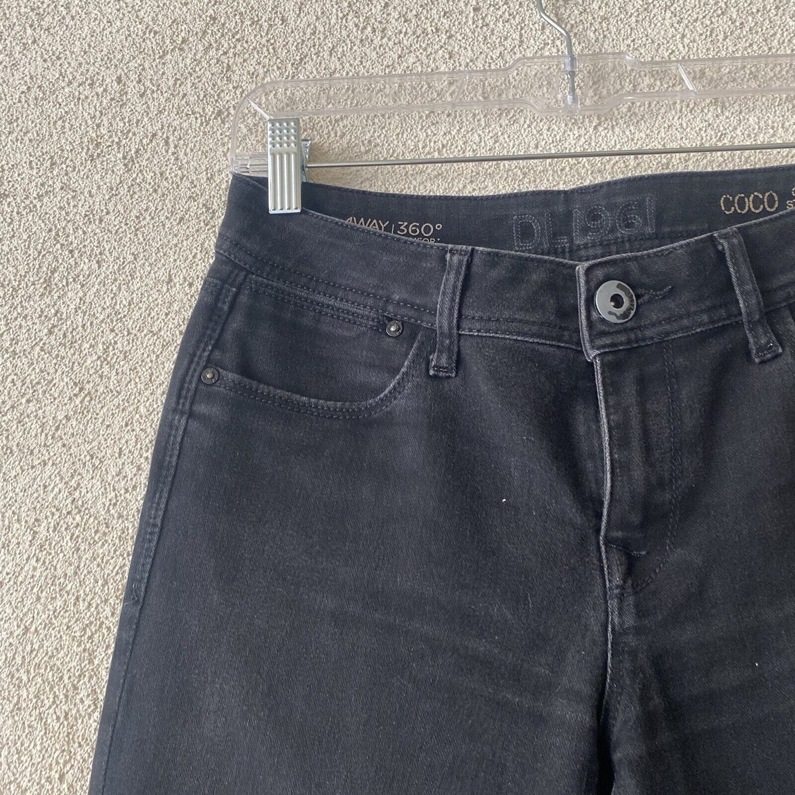 DL1961 DL1961 Womens Jeans Black Coco Curvy Straight Mid Rise Dark Size 27" / US 4 / IT 40 - 9 Thumbnail
