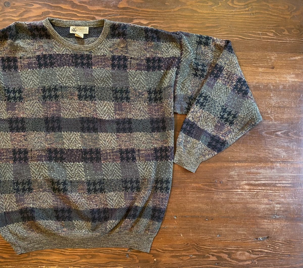 Lord & Taylor Vintage 90’s Lord & Taylor Plaid Knit Sweater Earthtones Size US XL / EU 56 / 4 - 1 Thumbnail