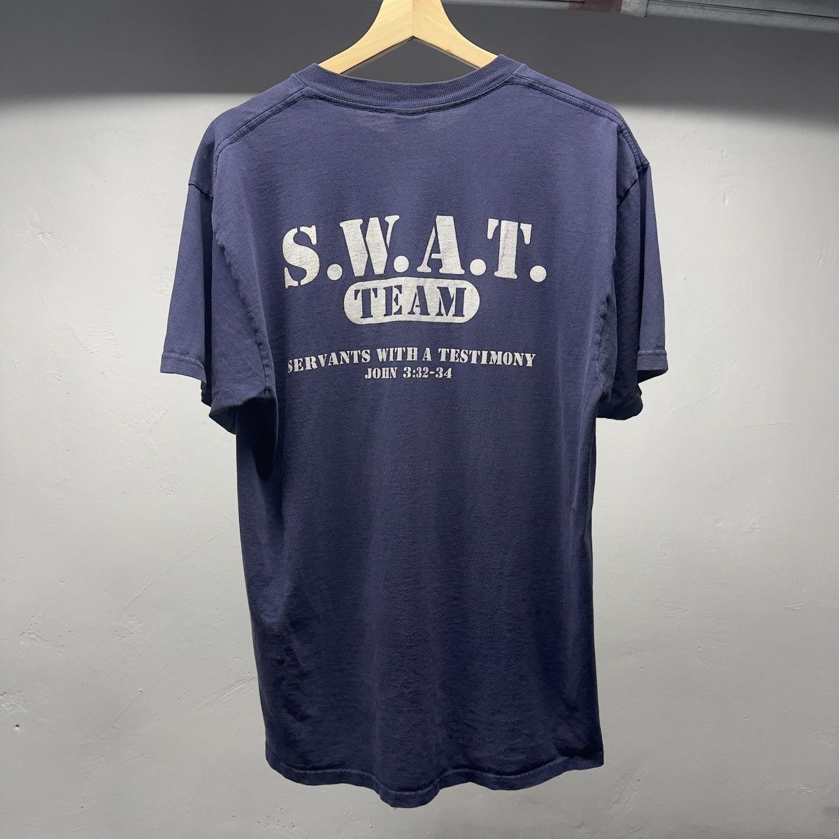 Vintage SWAT Team Jesus Shirt ERD Grunge Thrashed Faded Distressed Size US L / EU 52-54 / 3 - 1 Thumbnail