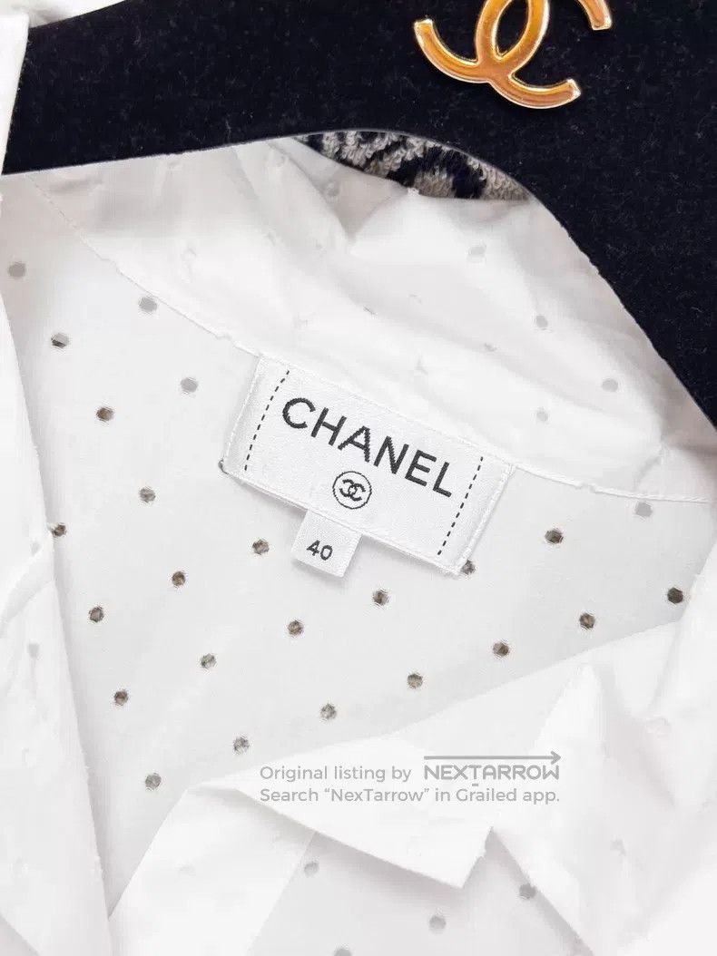 Chanel Chanel Hollow-oved streamer long-sleeved shirt Size S / US 4 / IT 40 - 5 Thumbnail