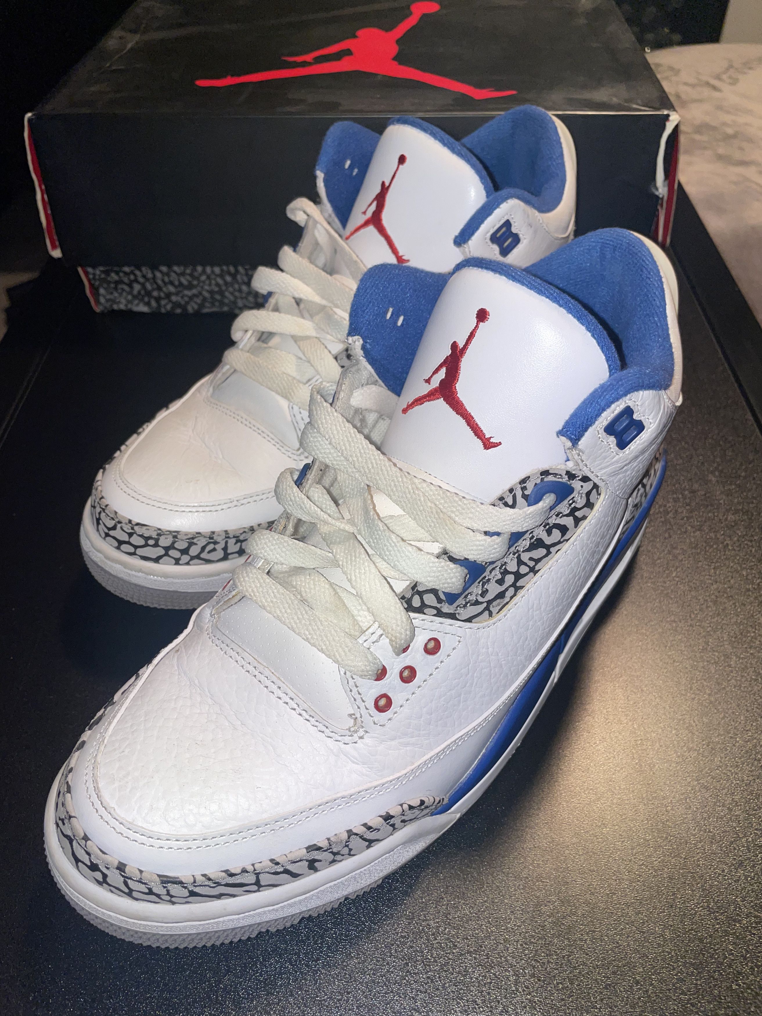 image of Jordan Brand 3 True Blue 2011 Shoes in White, Men's (Size 9)