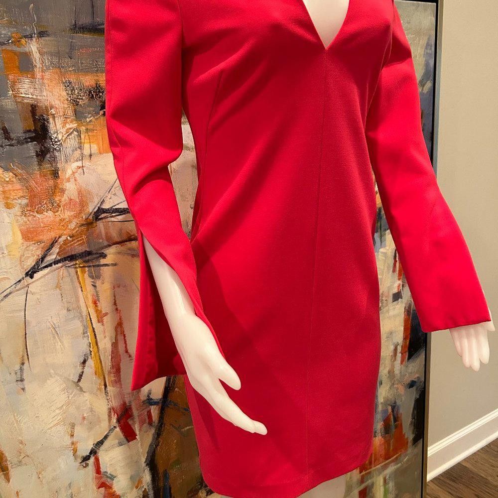 Designer Black Halo Maxwell Sheath Dress in Laguna Pink Size M / US 6-8 / IT 42-44 - 4 Thumbnail
