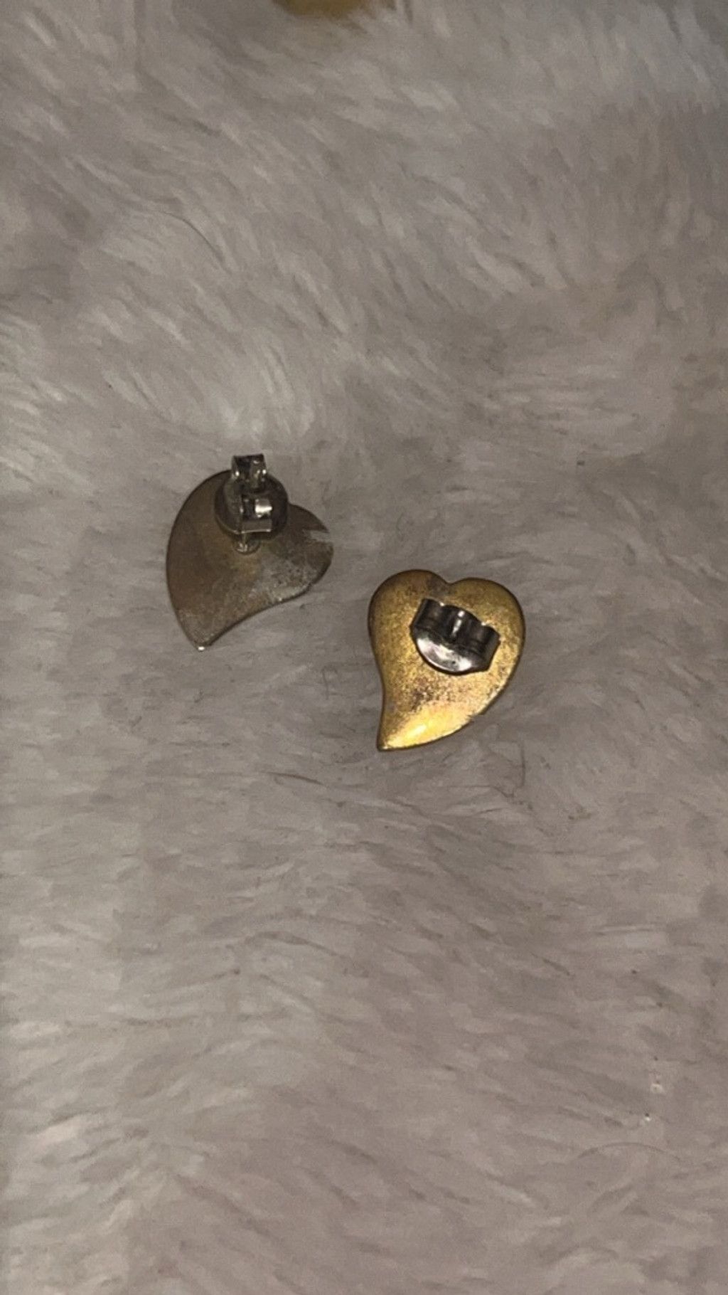 The Unbranded Brand Women's Unbranded Heart Stud Earrings One Size Cream Gold Size ONE SIZE - 2 Thumbnail