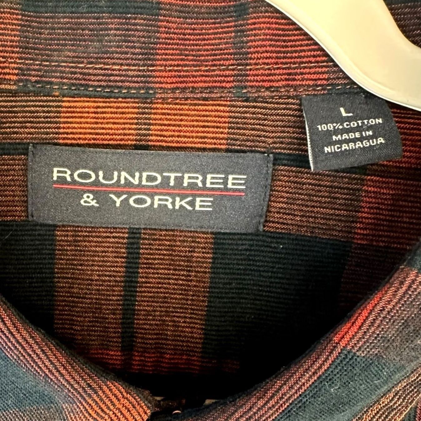 Roundtree & Yorke VINTAGE Roundtree & Yorke Plaid Flannel Button Down Shirt Men L Long Sleeve Red Size US L / EU 52-54 / 3 - 5 Thumbnail