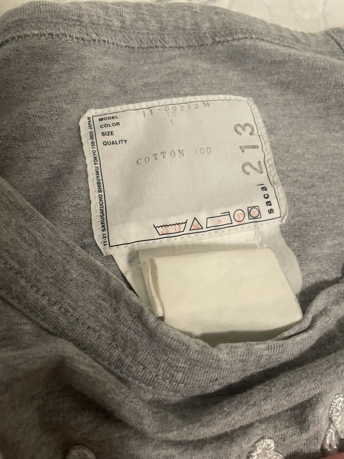 Sacai Grey Sacai Tee Crescent Design Rick Size US S / EU 44-46 / 1 - 8 Thumbnail