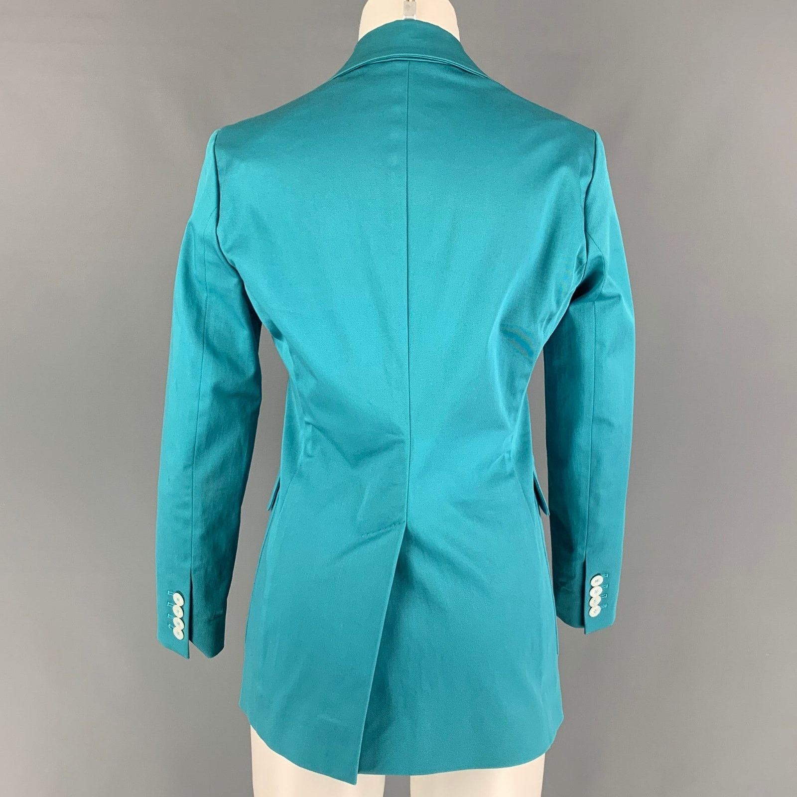 Dsquared2 DSQUARED2 Size 8 Teal Cotton Jacket Blazer Size M / US 6-8 / IT 42-44 - 3 Thumbnail