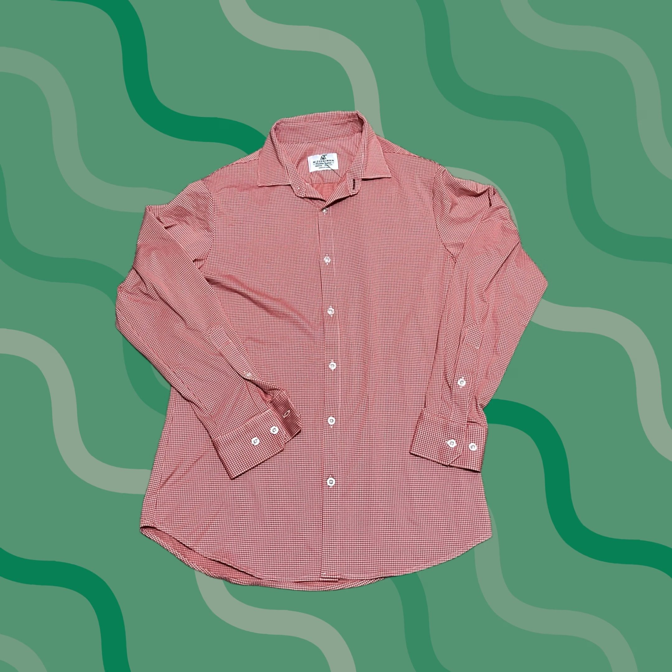 Mizzen+Main Mizzen+Main Leeward Shirt Mens M Button-Up Red Plaid Slim Fit Preppy Seasonal Breathable All Seasons Size US M / EU 48-50 / 2 - 1 Thumbnail