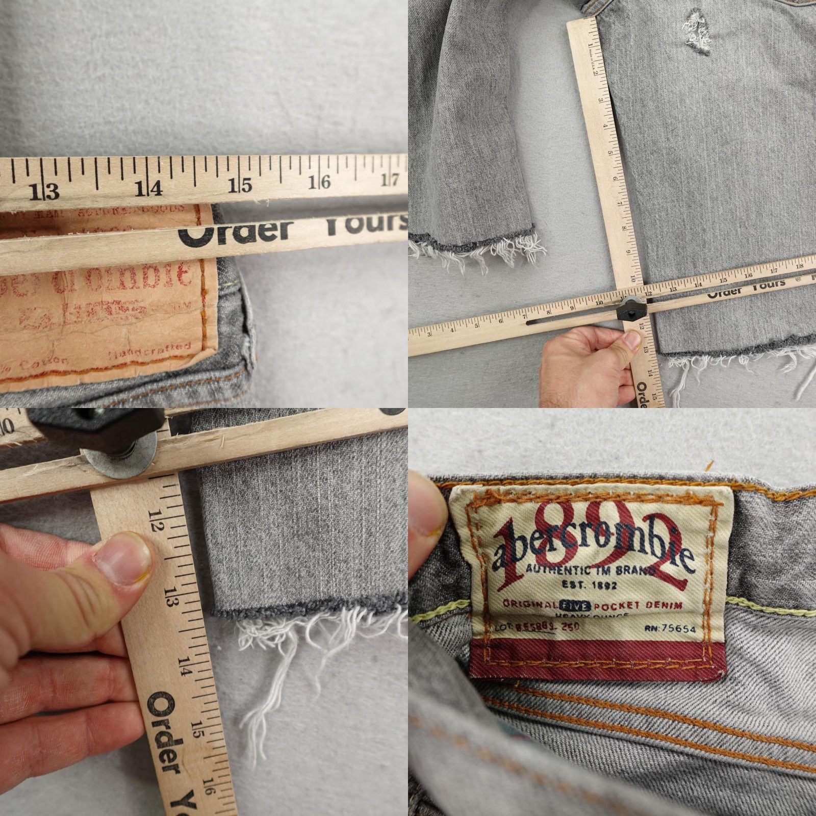 Abercrombie & Fitch VINTAGE Abercrombie Jeans Womens 14 Gray Denim Capri Low Rise Cropped Y2K Size 36" / US 14 / IT 50 - 8 Thumbnail