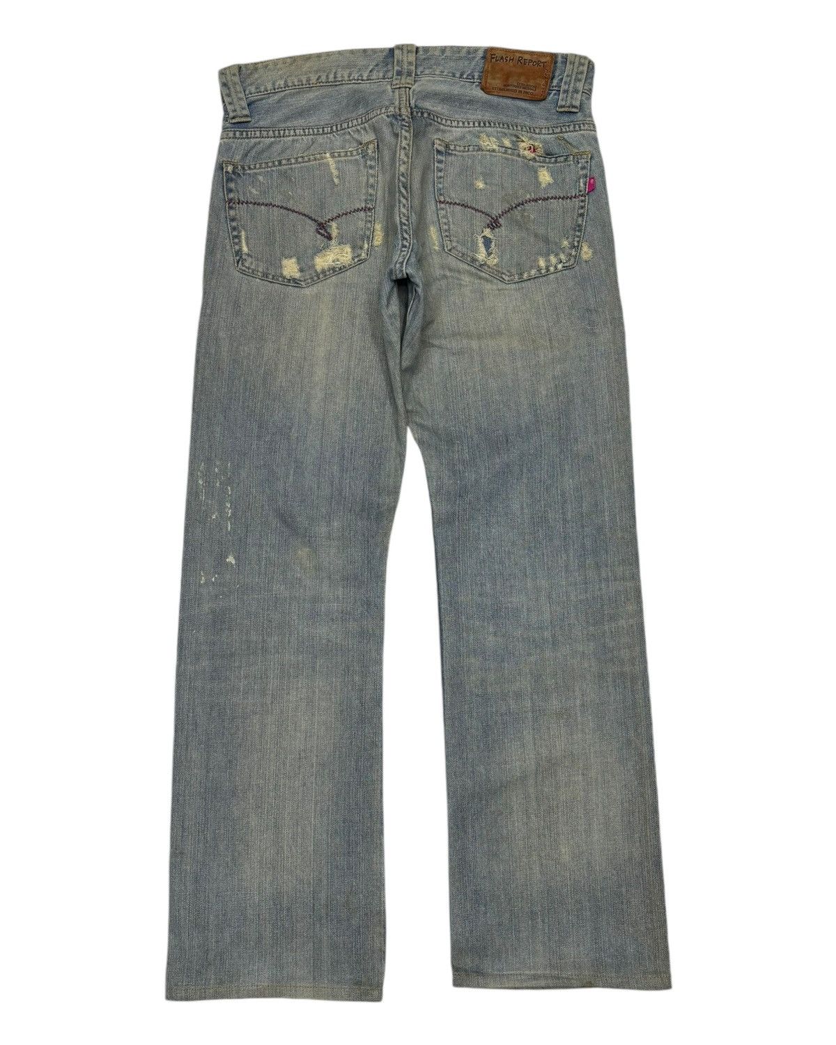 If Six Was Nine × Japanese Brand × Le Grande Bleu (L.G.B.) VINTAGE FATIGUES FLASH REPORT RIPPED DENIM JEANS Size US 34 / EU 50 - 8 Thumbnail