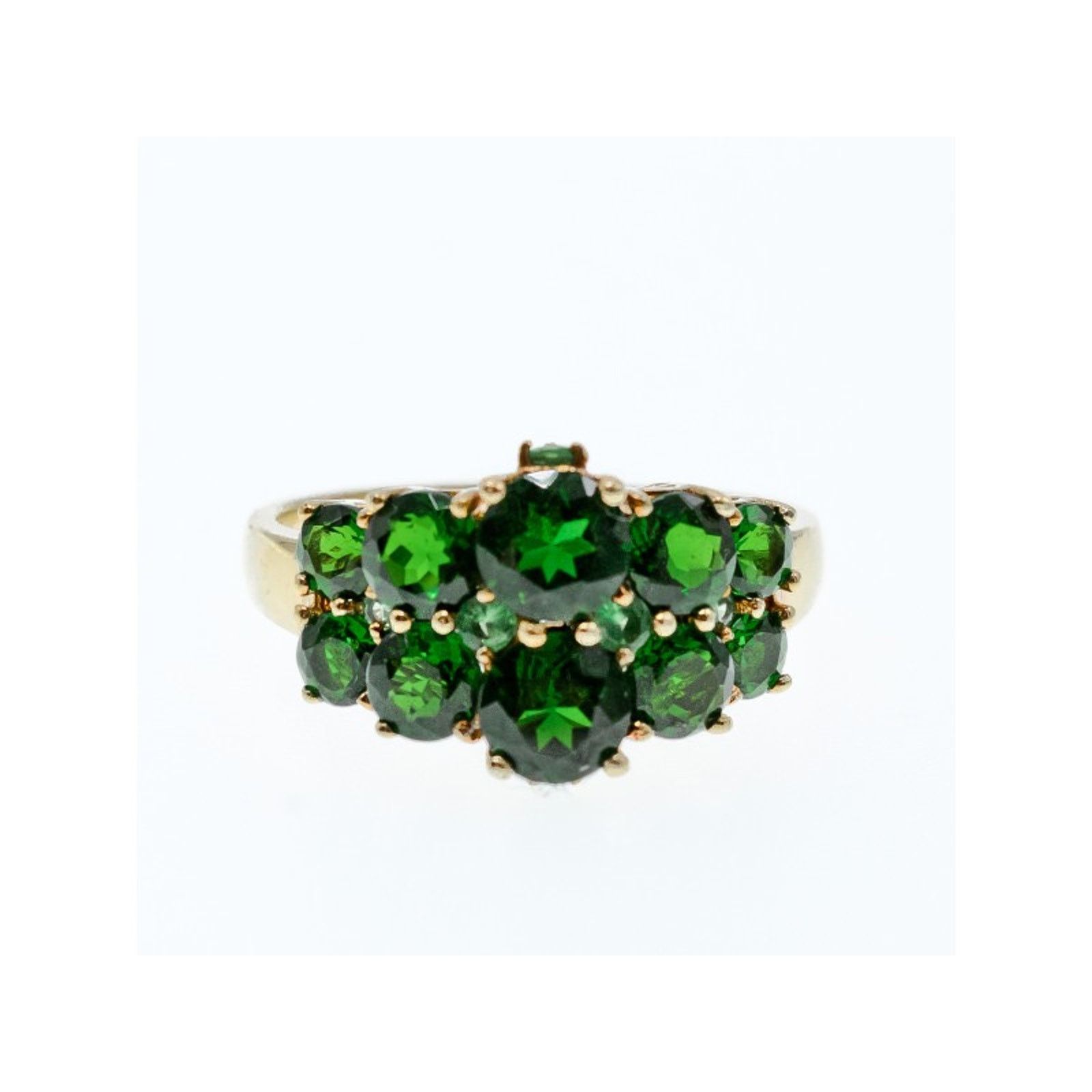 Jewelry 925 STERLING SILVER GOLD PLATED CHRYSOLITES RING SIZE 11.5 Size ONE SIZE - 1 Thumbnail