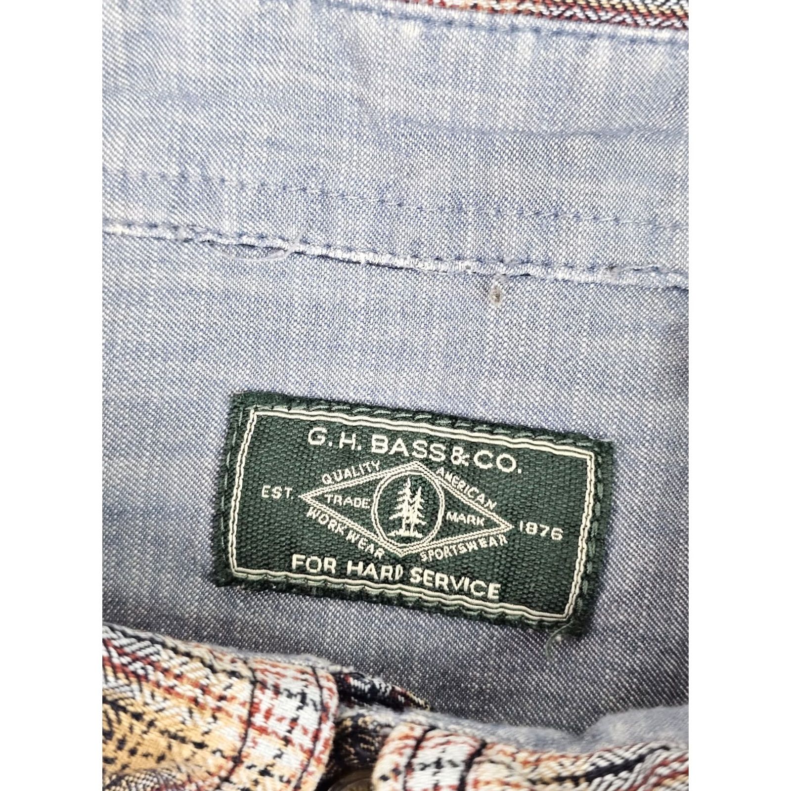 Vintage GH Bass For Hard Service Flannel Button Shirt Men XL Yellow Black Plaid Shirt Size US XL / EU 56 / 4 - 4 Thumbnail