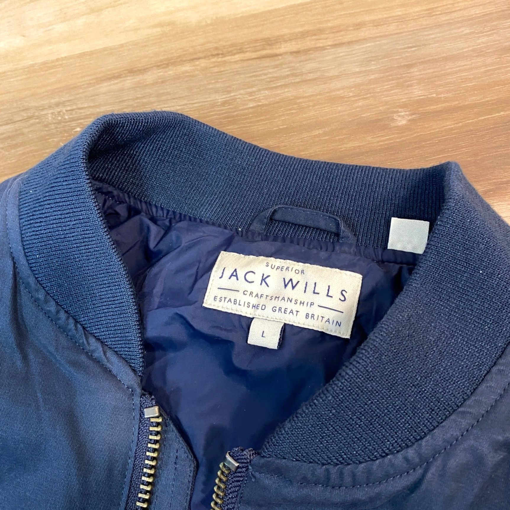 Jack Wills Jack Wills Bomber Jacket Mens Large Navy Lightweight Embroidered Pheasant Logo Size US L / EU 52-54 / 3 - 3 Thumbnail