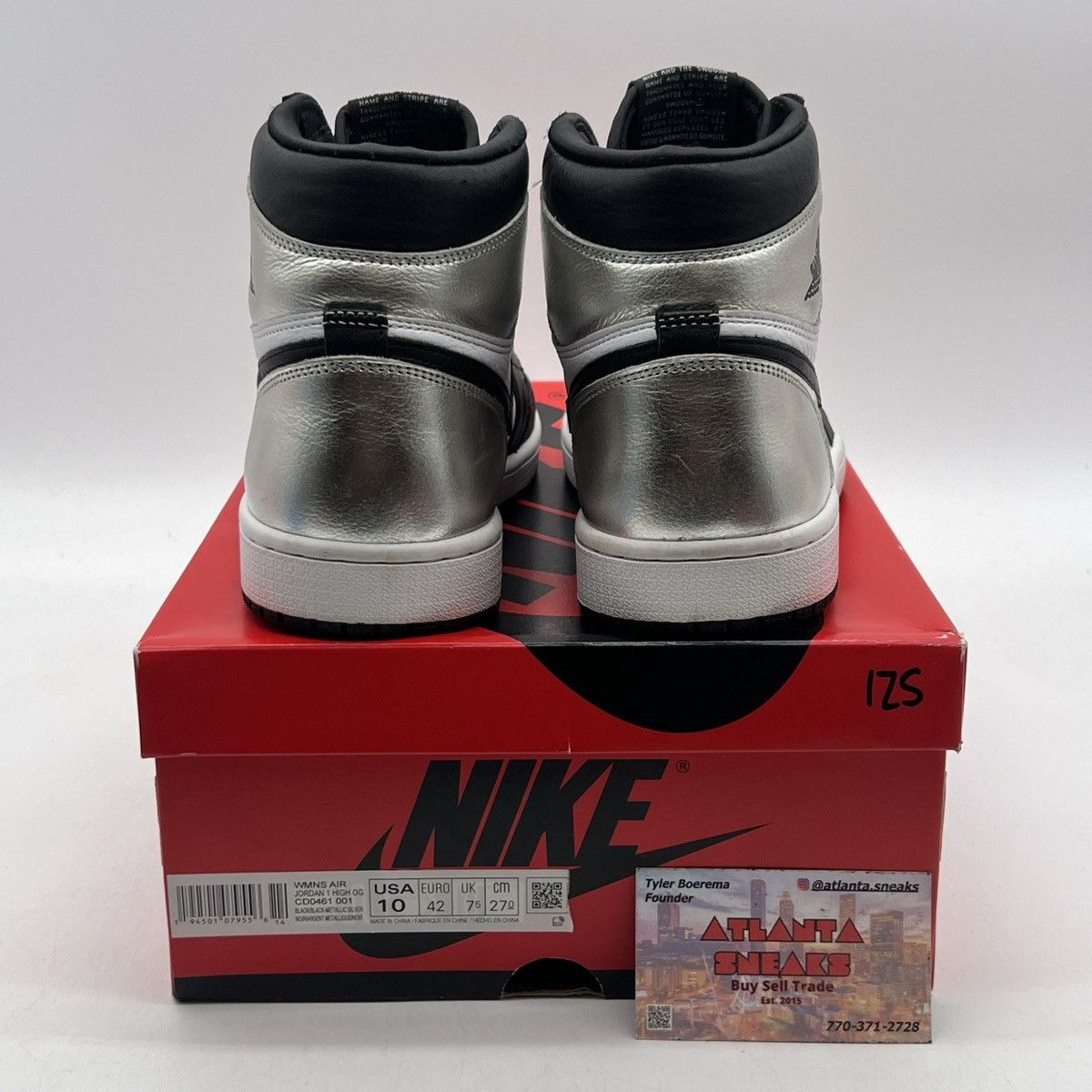 Nike Wmns air Jordan 1 high silver toe Size US 10 / EU 43 - 3 Thumbnail