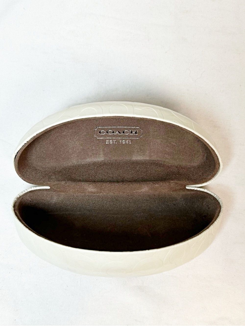 Coach Coach Large Ivory Signature Embossed Clamshell Eyewear Case Size ONE SIZE - 2 Thumbnail