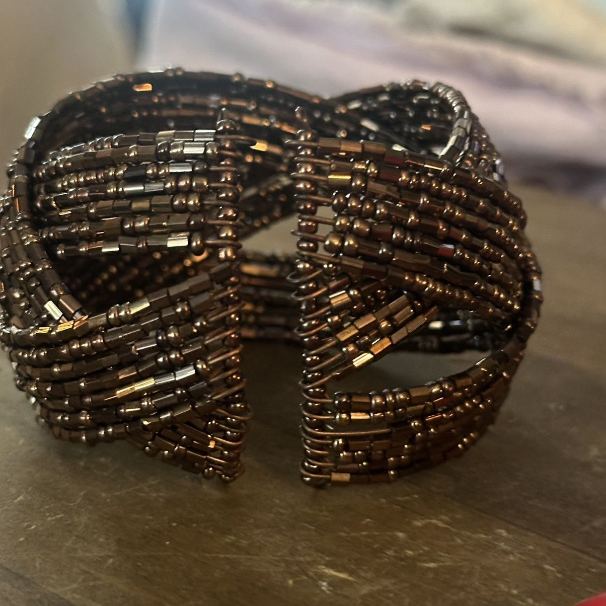 Vintage Vintage chunky braided bronze bead bracelet Size ONE SIZE - 6 Thumbnail