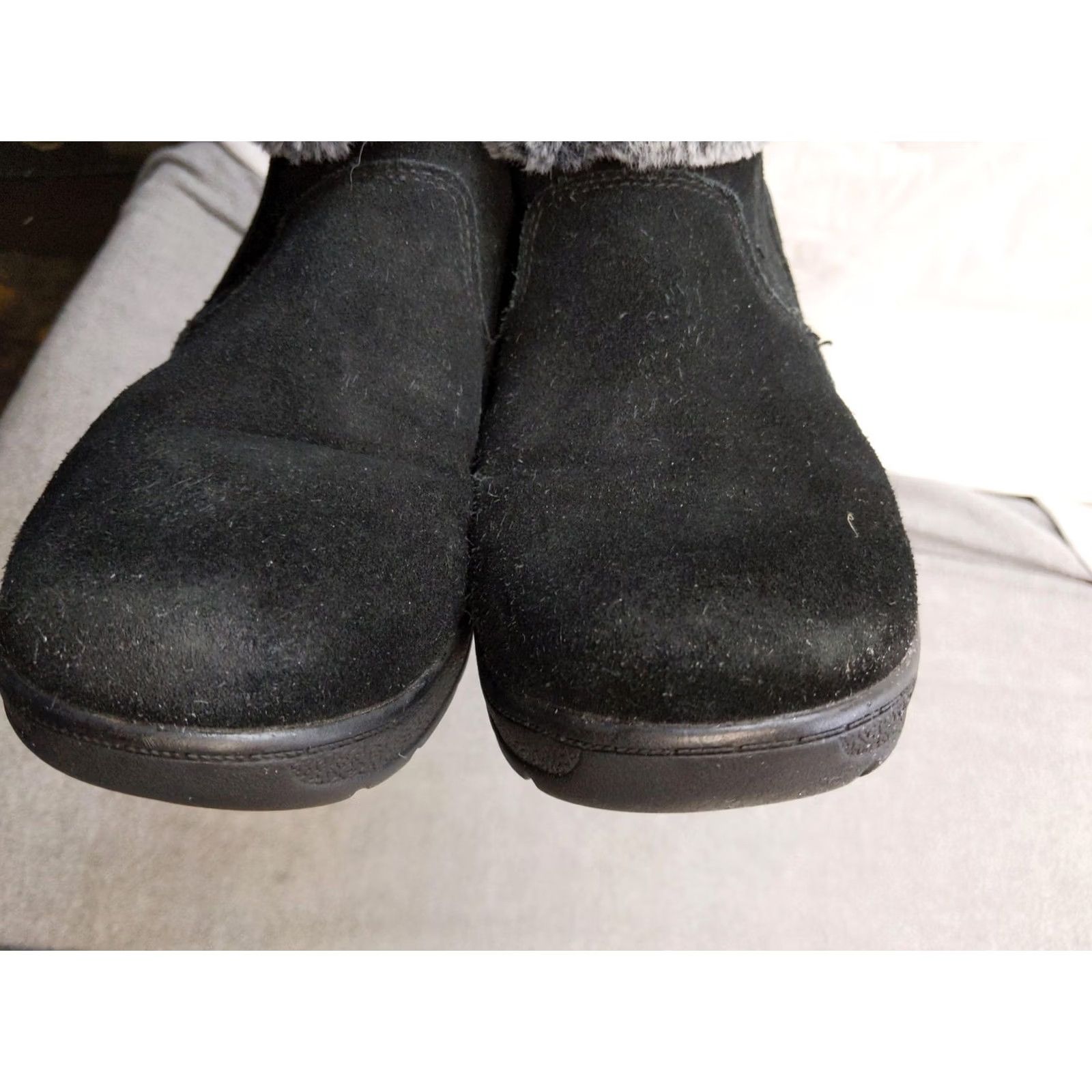 Vintage Khombu Jessica Snow Boots Womens 9 Black Leather Faux Fur Ankle Zip Winter Boots Women 9M Medium Size US 9 / IT 39 - 3 Thumbnail