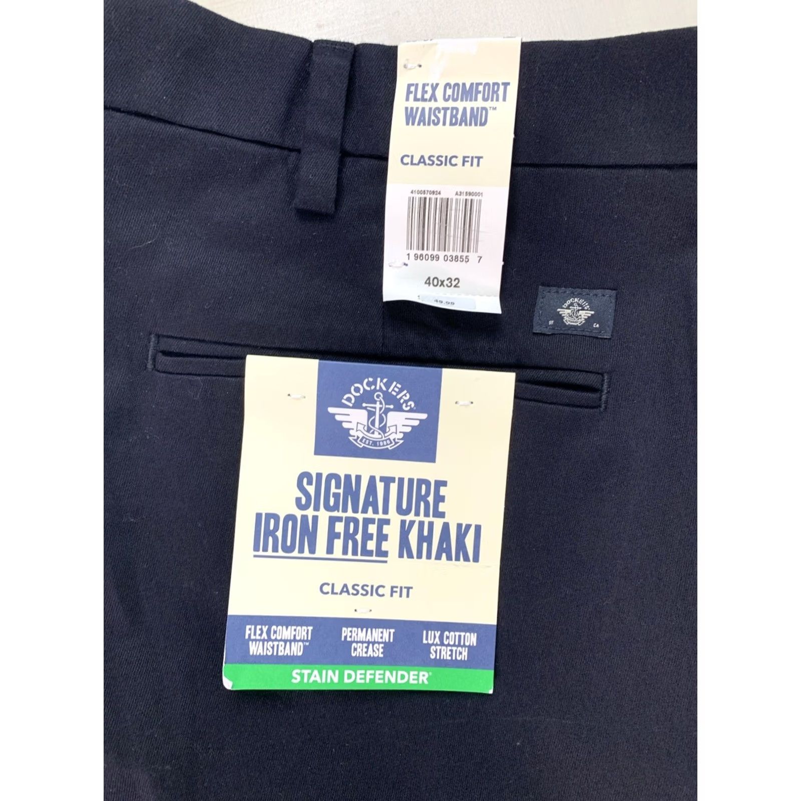Dockers Dockers Signature Iron Free Khaki Classic Fit Straight Leg Pants 40x32 Black NWT Mens Pants Size US 40 / EU 56 - 2 Thumbnail