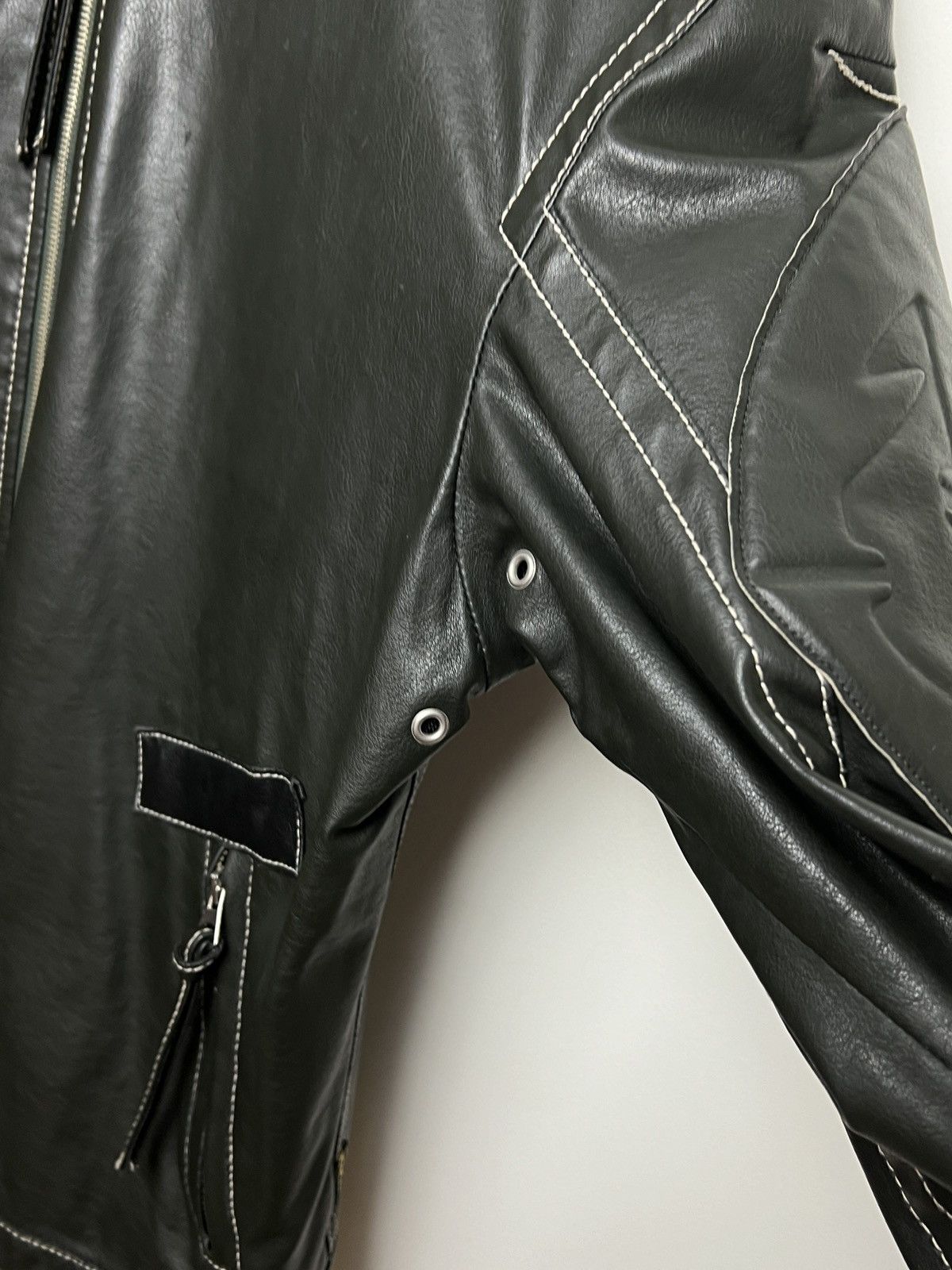 Giorgio Armani armani y2k archive eco-leather panelled moto jacket Size US L / EU 52-54 / 3 - 6 Thumbnail