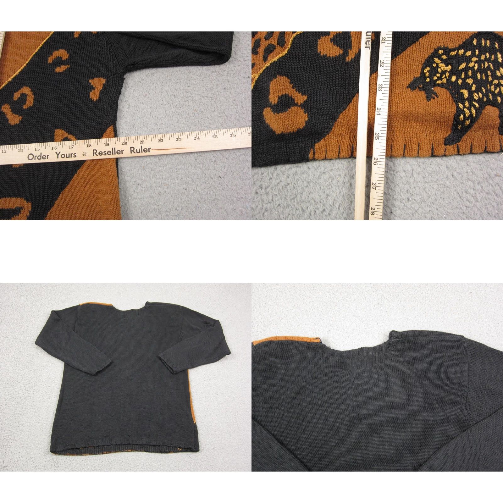 Vintage VINTAGE Victoria Harbour Sweater Womens Large Black 90s Pullover Knit Crew Neck Long Sleeve Size L / US 10 / IT 46 - 9 Thumbnail