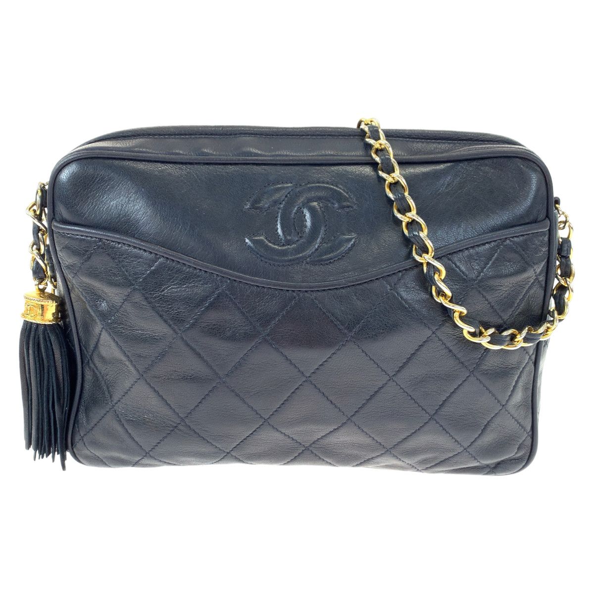 Chanel Chanel Vintage Lambskin Matelasse Tassel Shoulder Bag Leather Crossbody Bag 086****