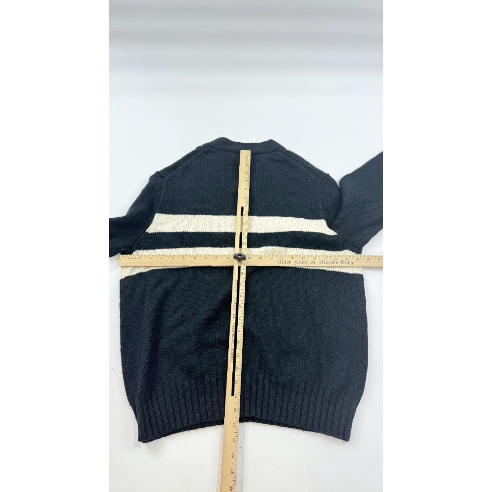 Polo Ralph Lauren VINTAGE Polo Ralph Lauren Sweater Mens XL Black V Neck Striped Pony Logo Knit Pullover Size US XL / EU 56 / 4 - 7 Thumbnail