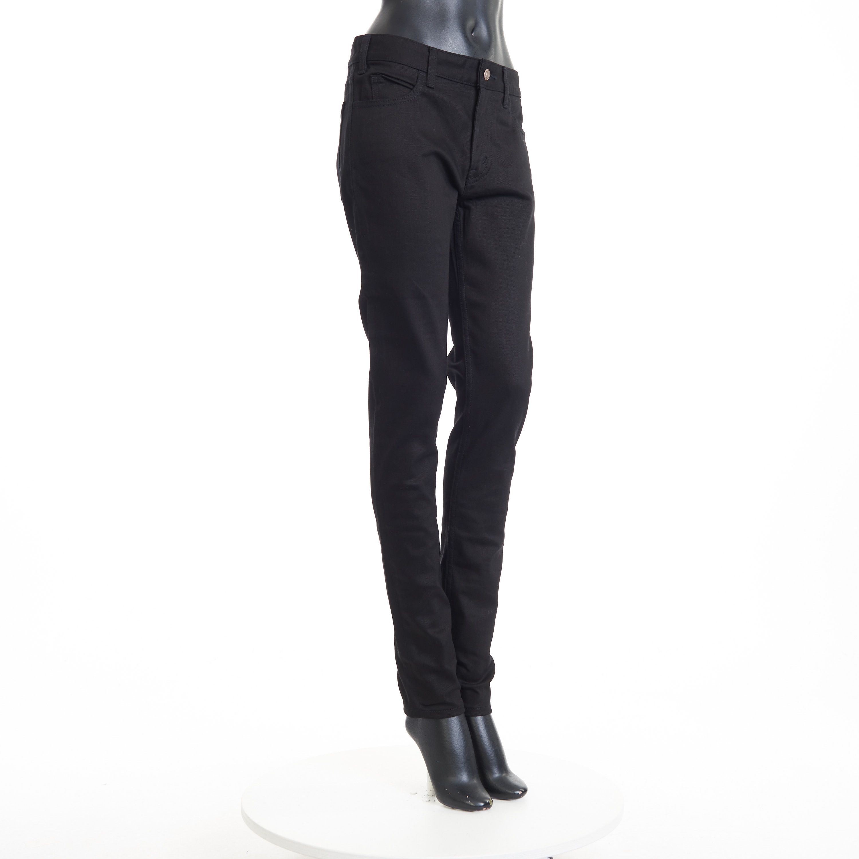 Celine Skinny Jeans In Pure Black Wash Denim, Mid Rise Size 27" / US 4 / IT 40 - 8 Thumbnail