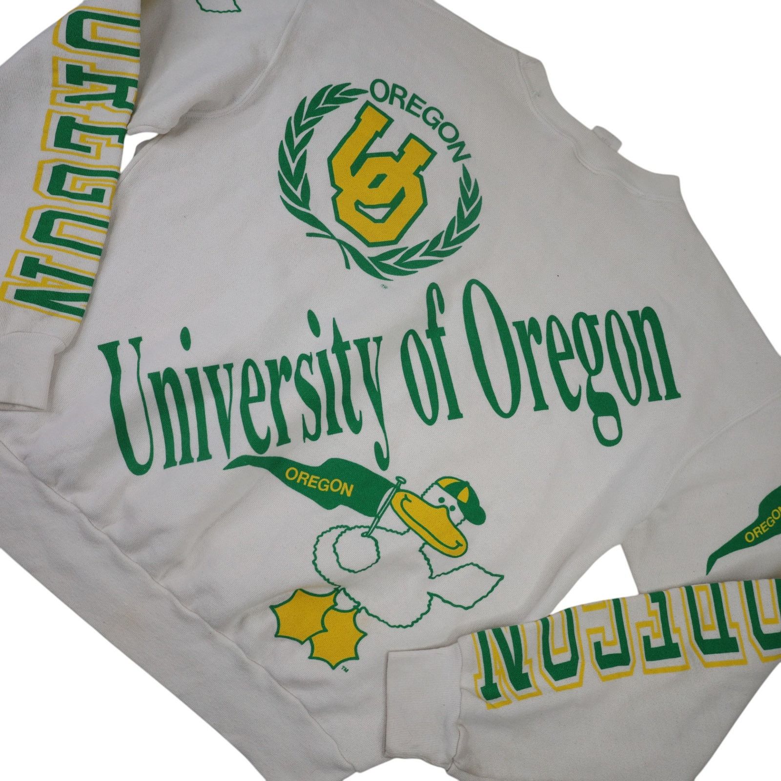 Majestic × NCAA × Vintage VTG Majestic University of Oregon Ducks Graphic Sweatshirt Size US L / EU 52-54 / 3 - 10 Thumbnail