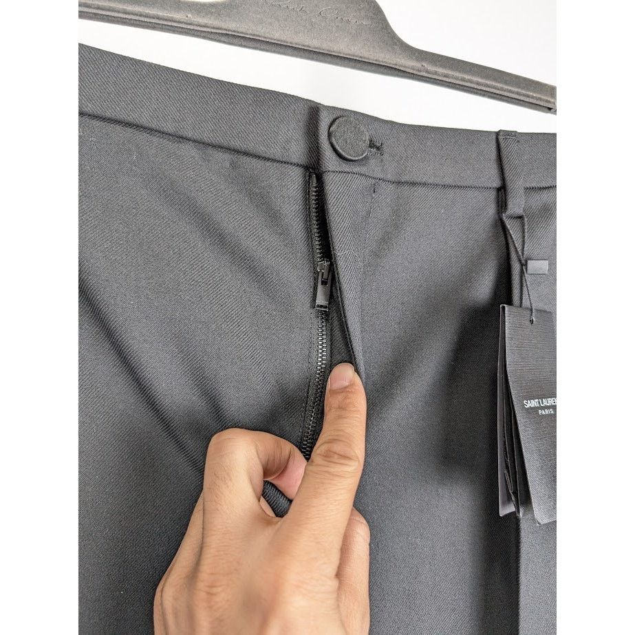 Saint Laurent Paris o1rshd1 Twill Smoking Court Pant in Noir Size US 36 / EU 52 - 7 Thumbnail