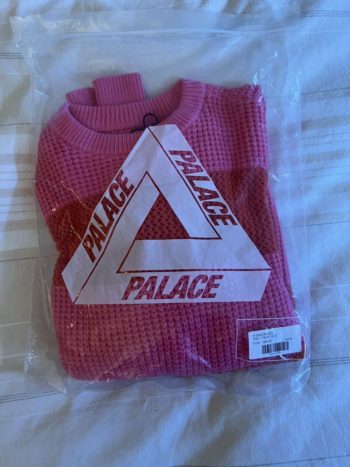 Palace Palace Open Stripe Knit Sweater in Pink / Orange Size Large Size US L / EU 52-54 / 3 - 5 Thumbnail