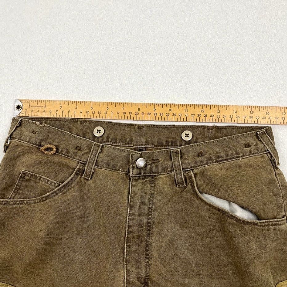 Wrangler VTG Wrangler Pants Mens 32x30 Brown Canvas 5-Pocket Seam Reinforced Knee Outdoor 90s Regular Mens Size US 32 / EU 48 - 4 Thumbnail