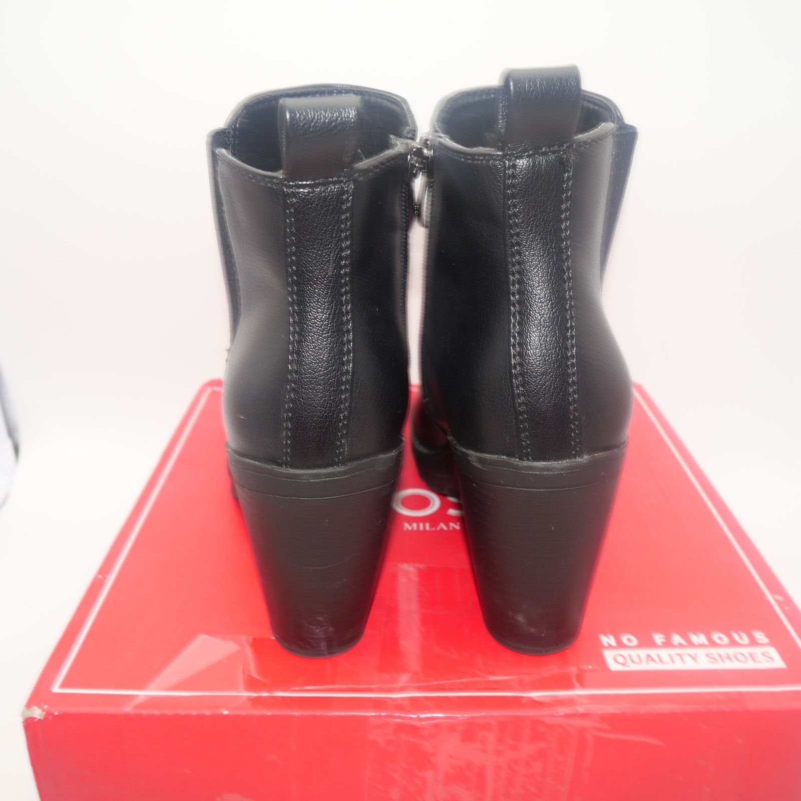 Other NEW Jeossy Black Ankle Booties Platform Chunky Heel Boots Size US 7 / IT 37 - 3 Thumbnail