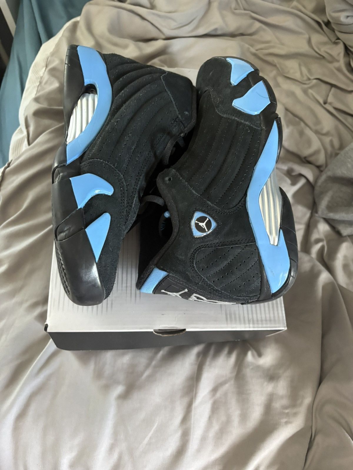 Jordan Brand Jordan Air Jordan 14 Retro 2026 Black University Blue Suede Size US 8 / EU 41 - 3 Thumbnail