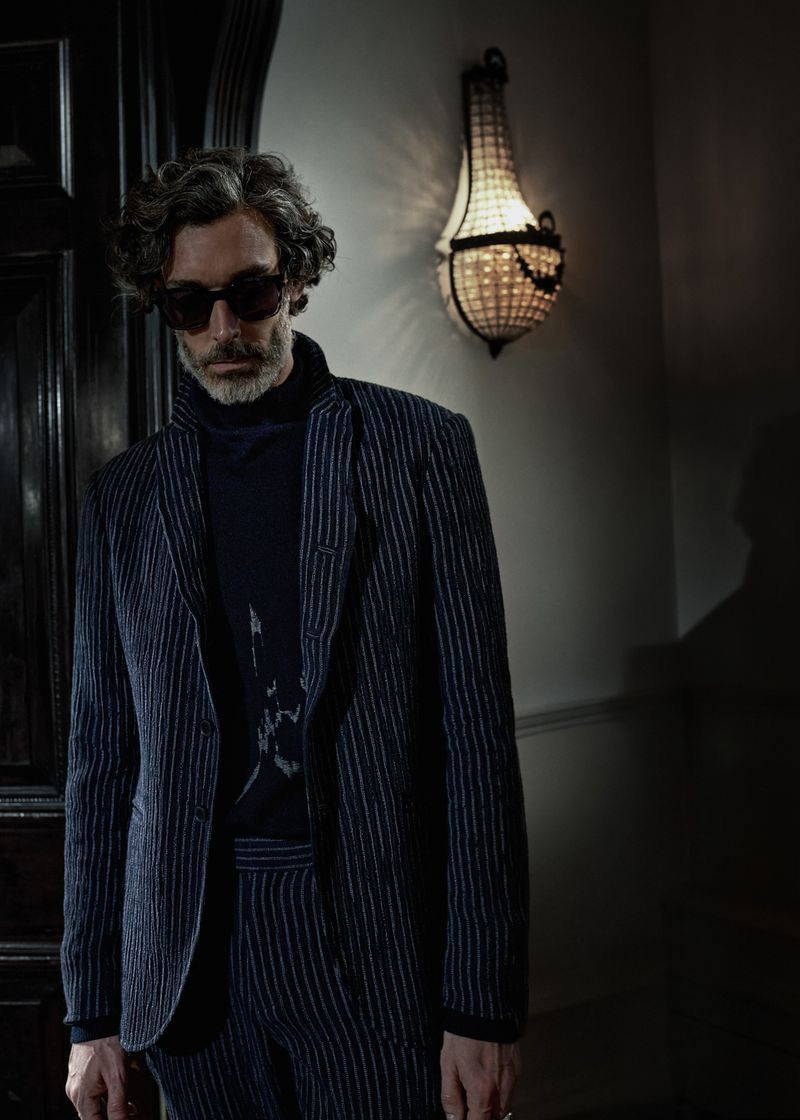 John Varvatos Murray Pinstripe Blue Jacket EU 38 USA 48 Size US XXL / EU 58 / 5 - 2 Thumbnail