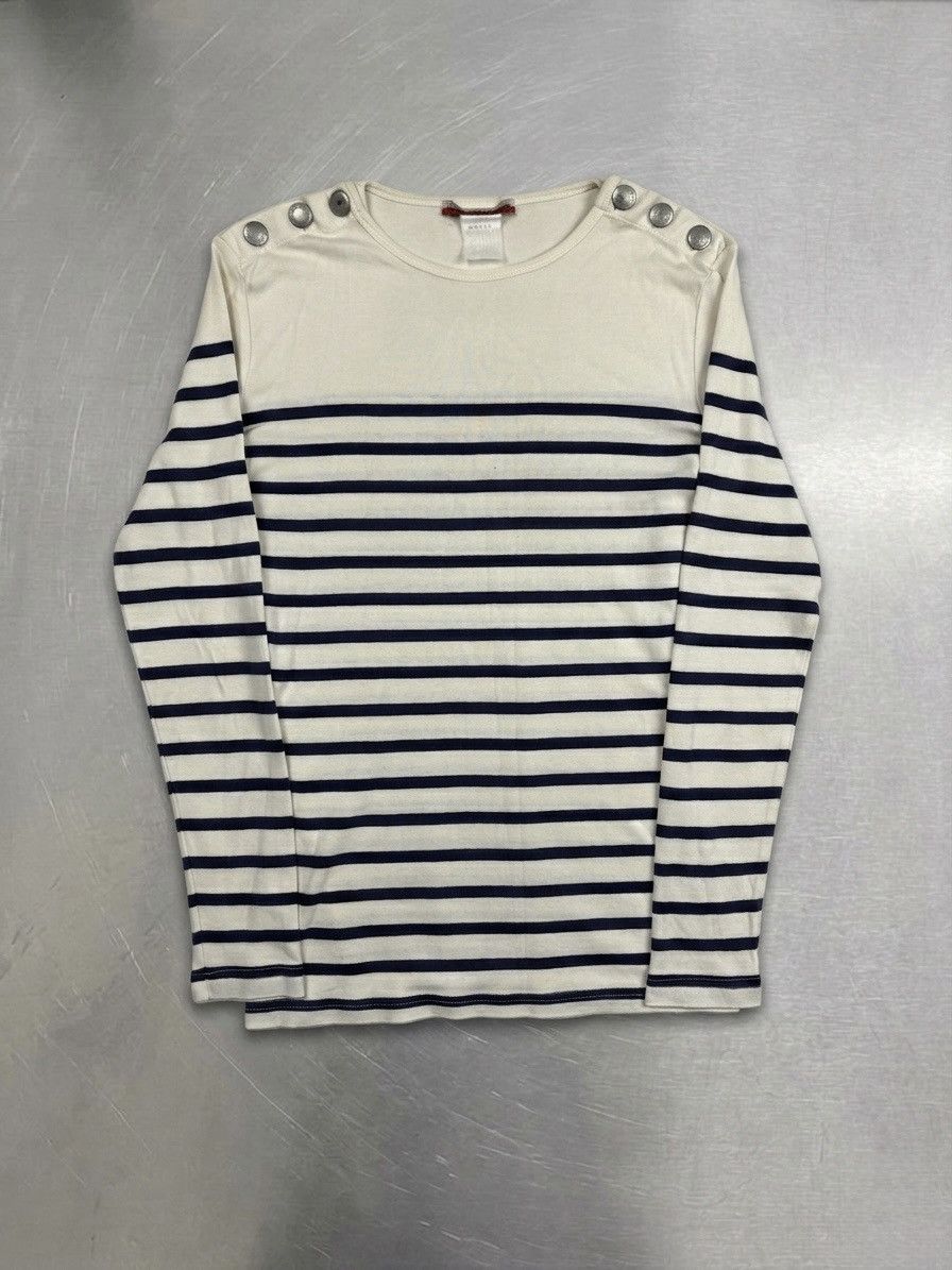 Jean Paul Gaultier Jean Paul Gaultier Maille Striped Longsleeve Navy White Size S / US 4 / IT 40 - 1 Thumbnail