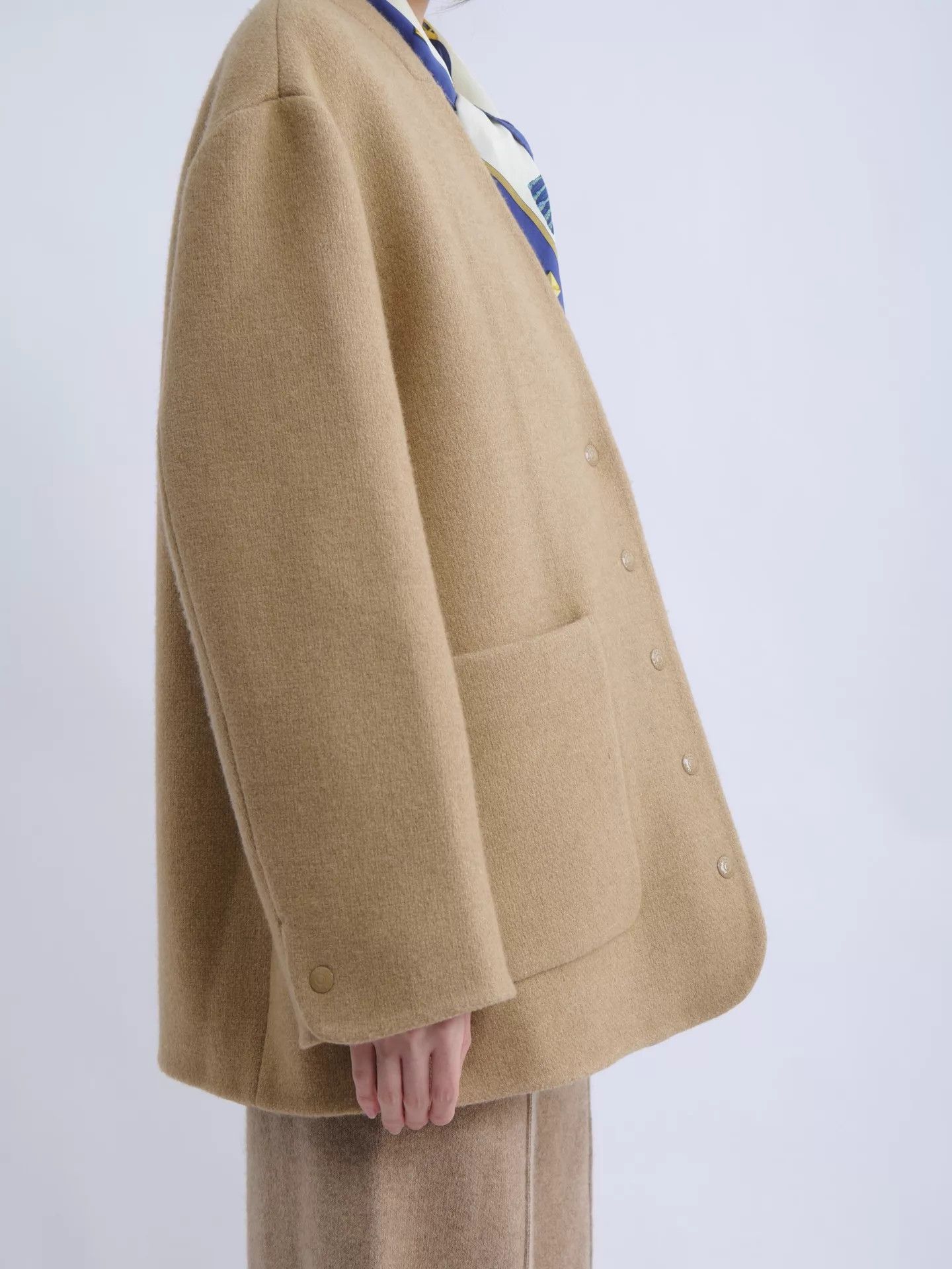 Other Epigram Collarless Wool Blend Minimalist Jacket Size M / US 6-8 / IT 42-44 - 6 Thumbnail