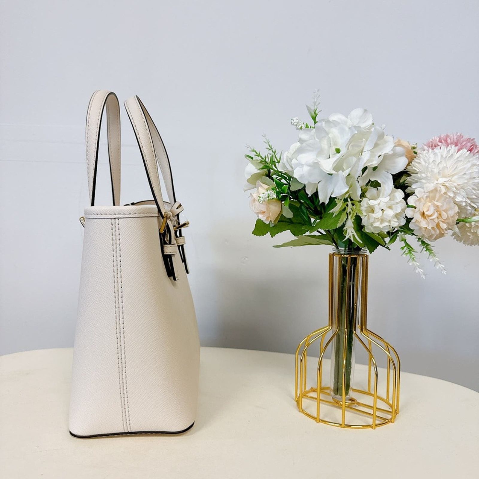 Michael Kors Michael Kors 35T9GTVT0L Jet Set Travel XSmall Leather CREAM Size ONE SIZE - 4 Thumbnail