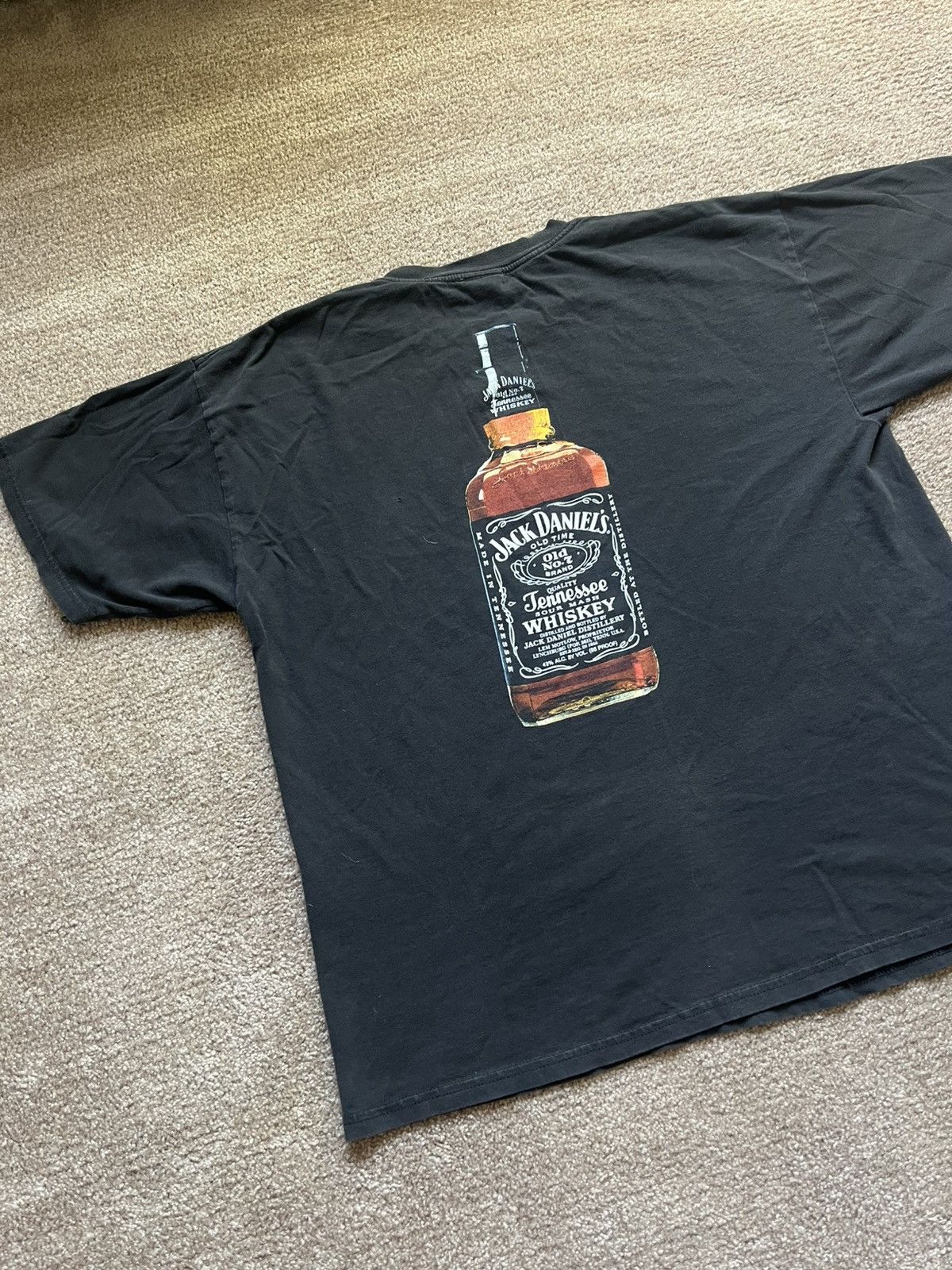 Vintage VTG 00’s / Y2K Jack Daniel’s Whiskey Faded Black Tee Size US XL / EU 56 / 4 - 5 Thumbnail