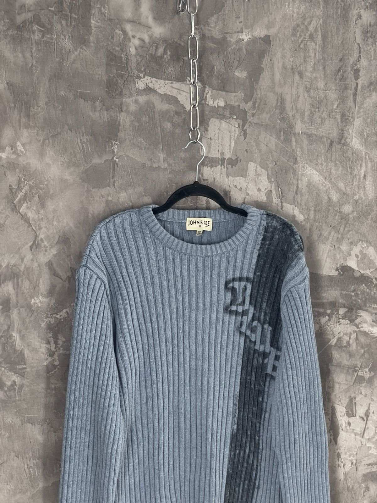 Diesel × Japanese Brand × Vintage Vintage Y2K Diesel Style Distressed Punk Sweater striped Size US L / EU 52-54 / 3 - 5 Thumbnail