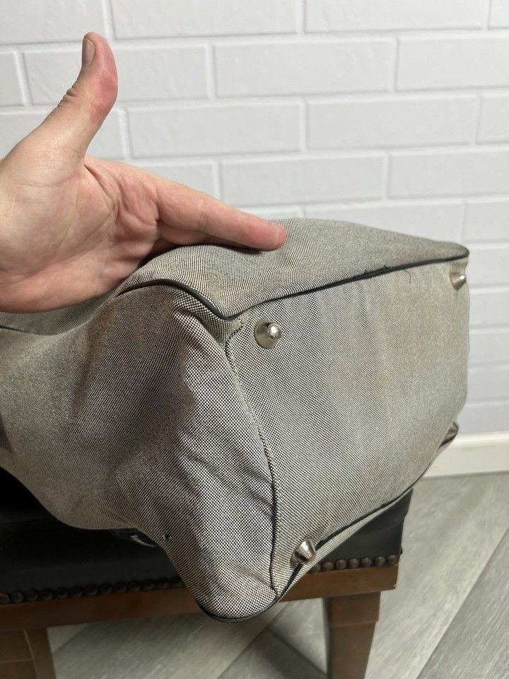 Dior CHRISTIAN DIOR Fabric/Leather Large Bag Gray/Black Size ONE SIZE - 17 Thumbnail