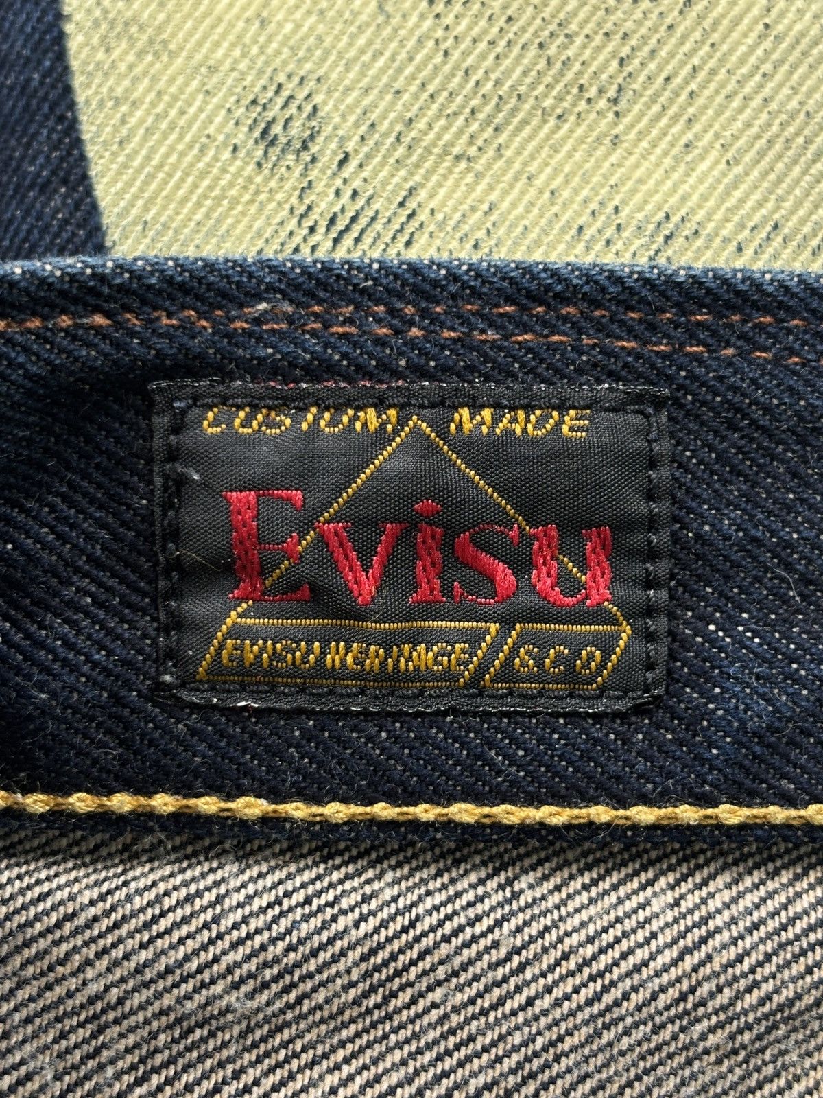 Evisu Lot.0001 White Print Daicock Selvedged Jeans Size US 32 / EU 48 - 12 Thumbnail