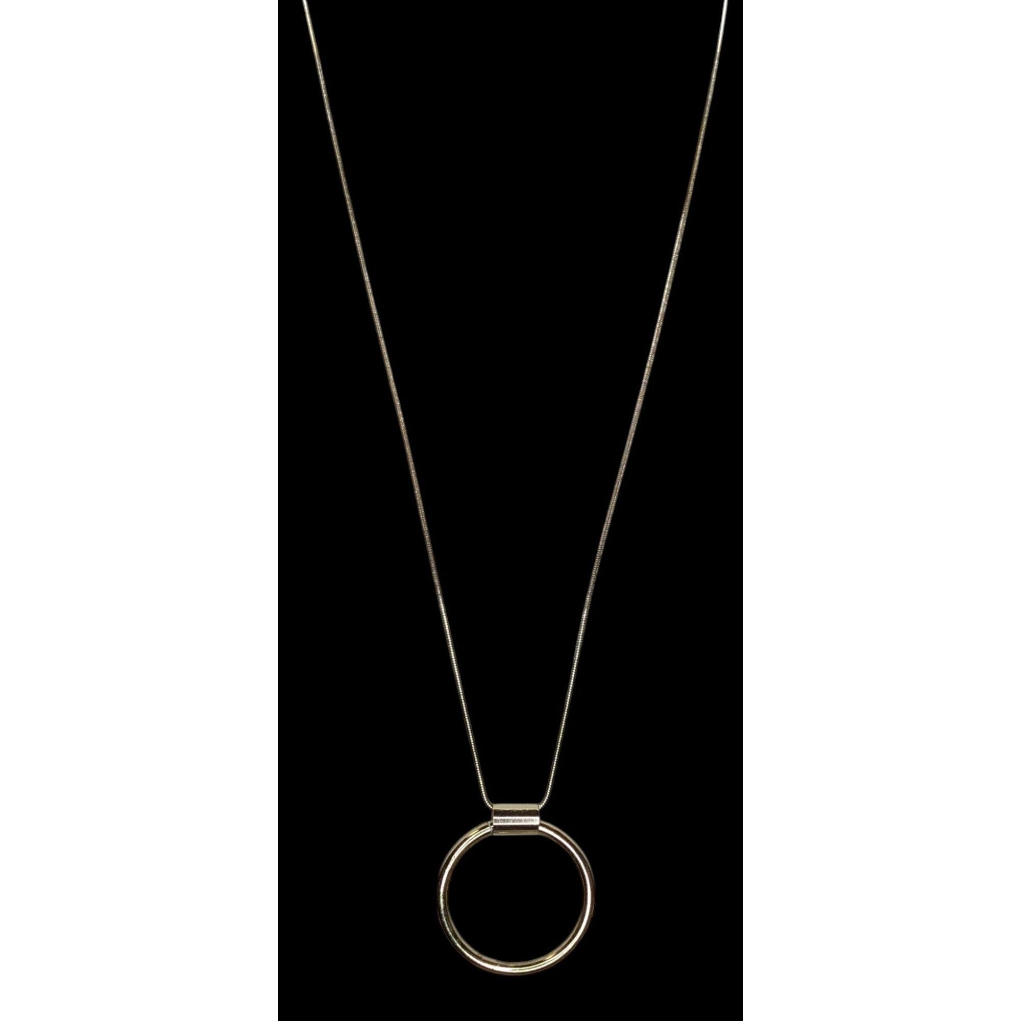 Other Modern Geometric Silver Tone Snake Chain Necklace With Gold Size ONE SIZE - 4 Thumbnail