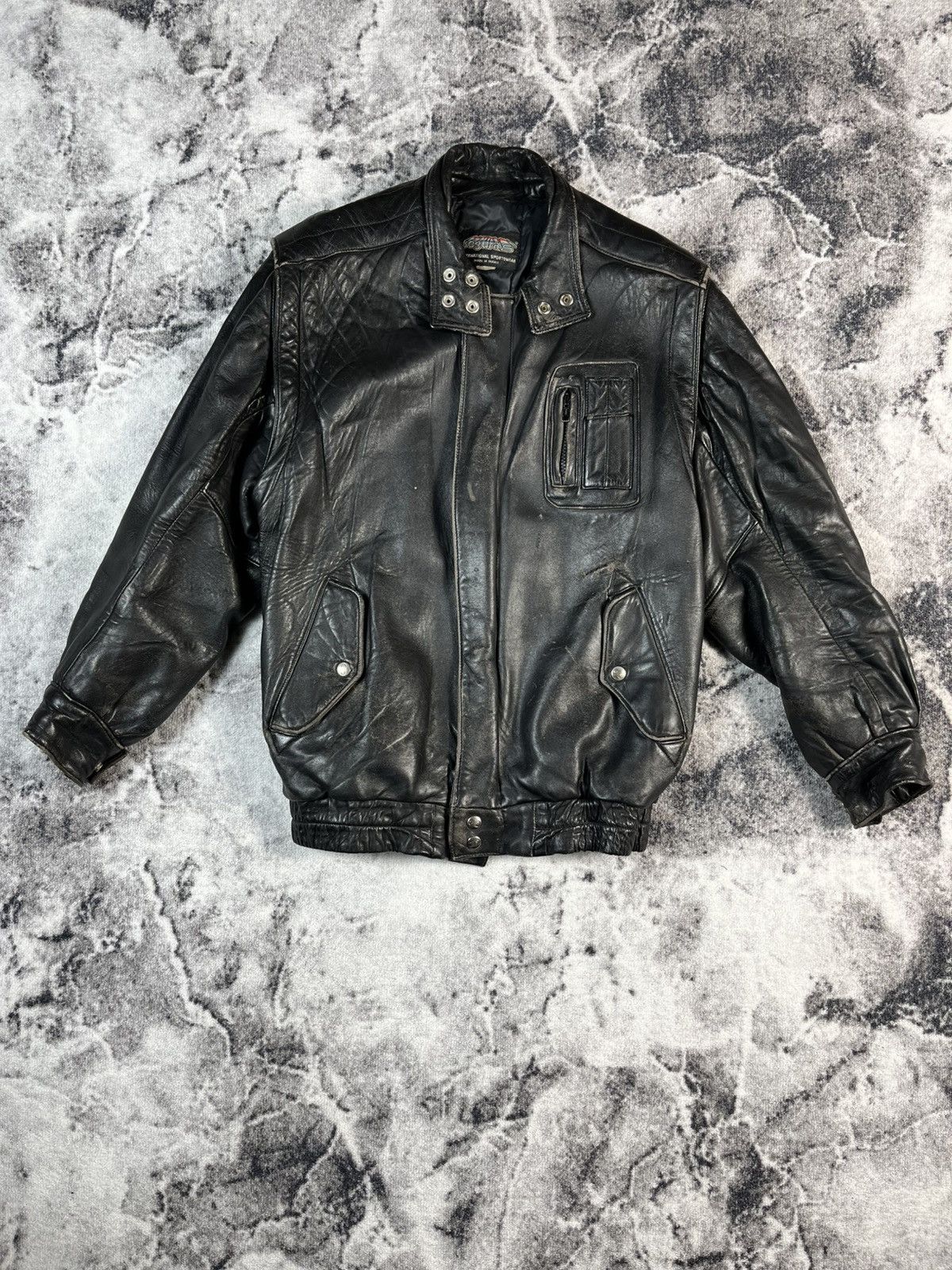 Other Vintage Segura Leather Bomber Jacket France 90s Black Size US M / EU 48-50 / 2 - 1 Thumbnail
