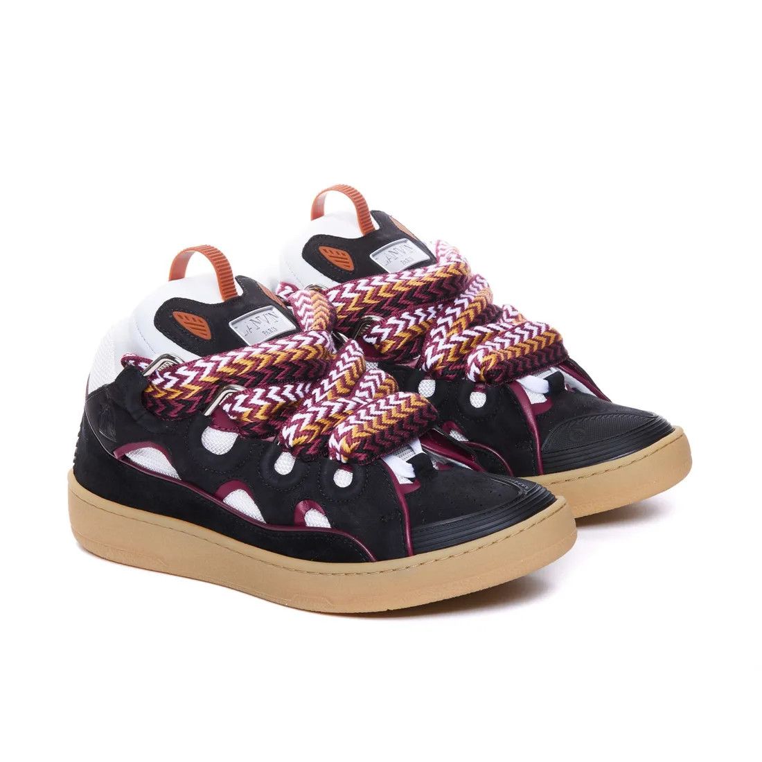 Lanvin o1s22i1n1024 Leather Curb Sneakers in Black Size US 9 / EU 42 - 2 Thumbnail