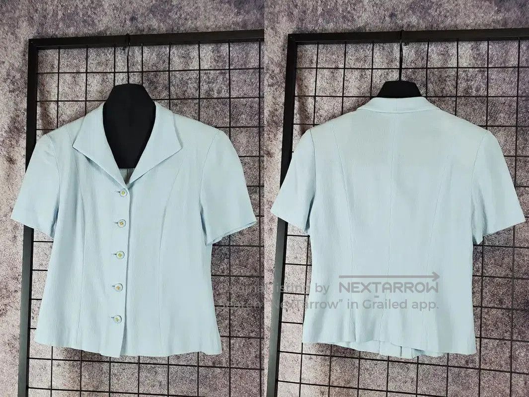 Burberry Burberry Summer Light Blue Wool Blend Jacket. Size M / US 6-8 / IT 42-44 - 3 Thumbnail