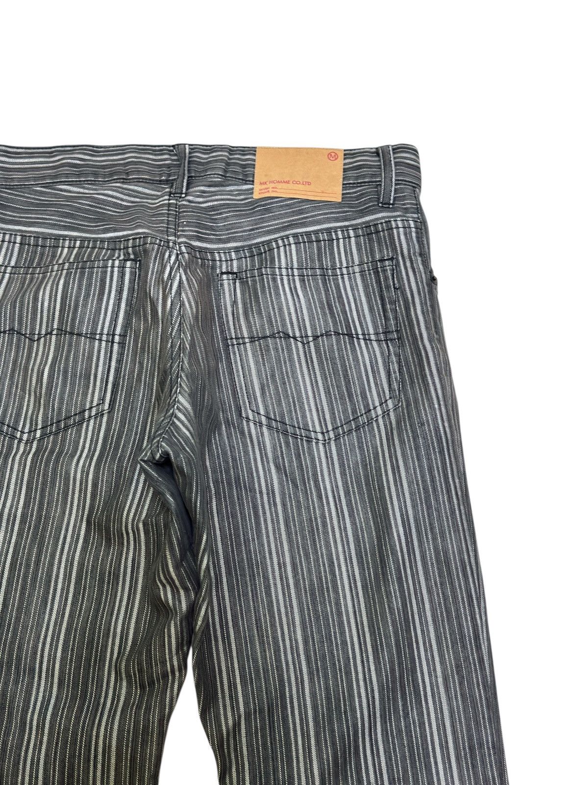 Japanese Brand Mk Homme Grey Striped Jeans Slight Flare Vintage Fit Size US 28 / EU 44 - 10 Thumbnail