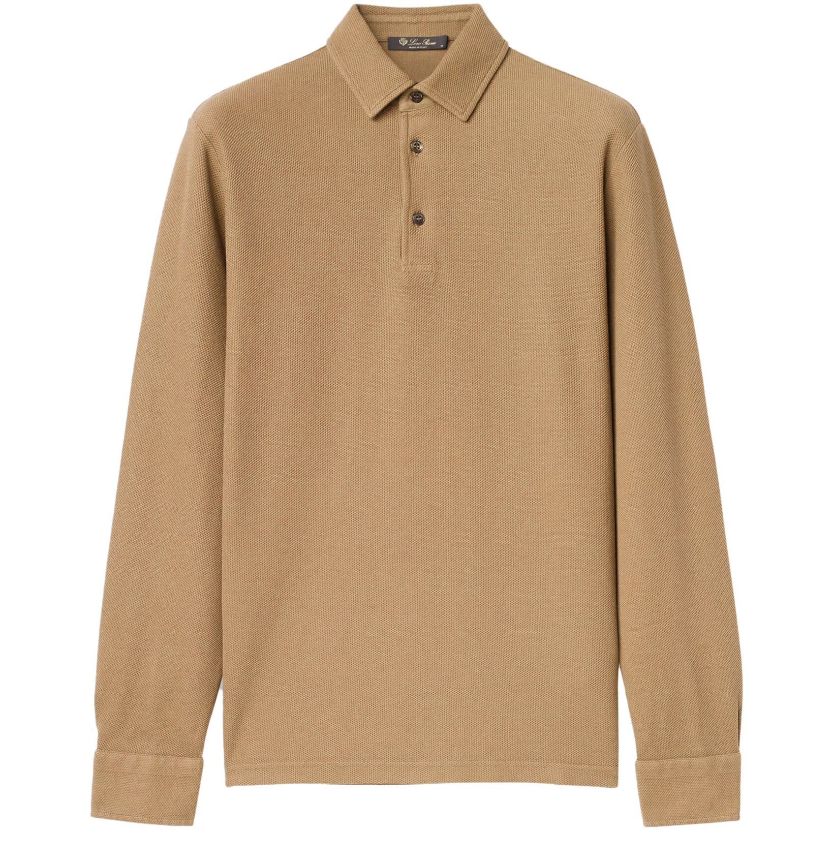 Loro Piana o1loc1c1224 Long-Sleeved Polo Shirt in Beige Size US S / EU 44-46 / 1 - 1 Thumbnail